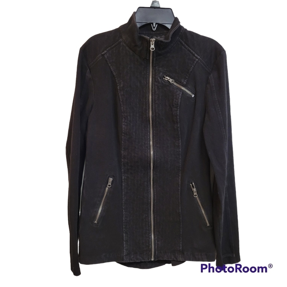 Liverpool Nereus Quilted Back Panel Fitted Denim Full Zip Jacket‎ Size Small